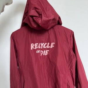 Recycled bottle rain jacket - small